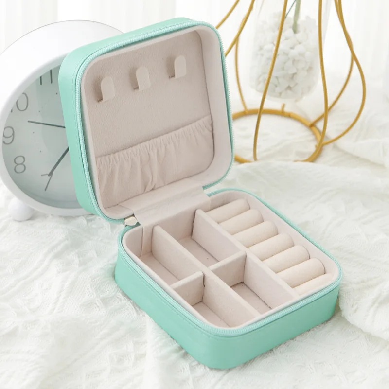 イヤリングやネックレス用の収納ボックス,ケース,ジュエリー,小さな革,卸売 blue 10pcs