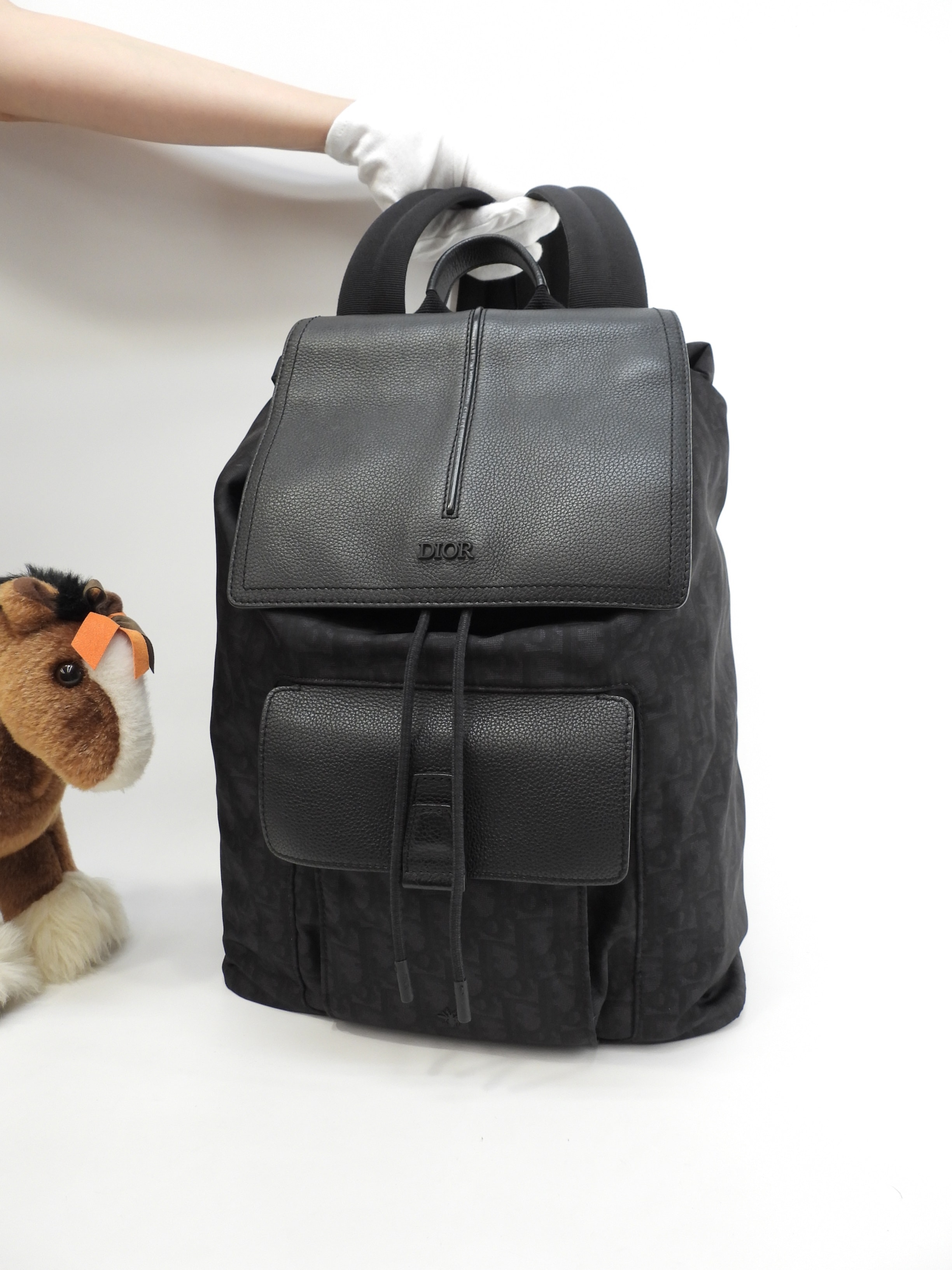 クリスチャンディオール バックパック Motion オブリーク黒 リュックサック 美品@ 2