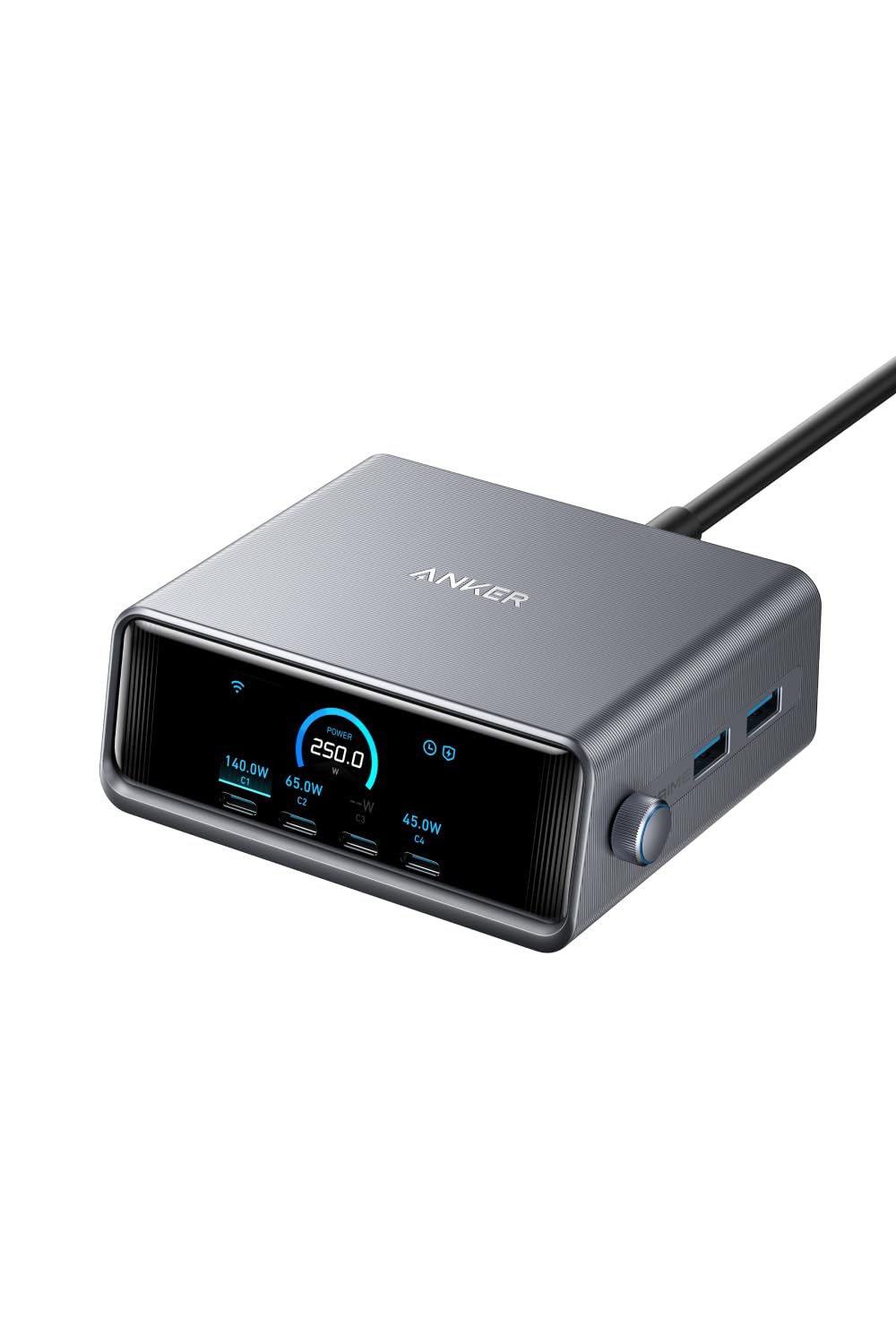 Anker Prime Charger (250W, 6 Ports, GaN) (USB PD 充電器 USB-A & USB-C) iPad iPhone 17シリーズ MacBook Andro