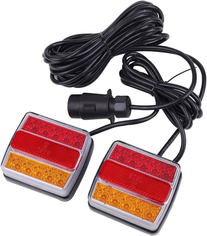 12V用 LEDテール テールランプ ライト ウインカー ブレーキランプ トレーラー ヒッチメンバー マグネット式 7ピン 7極 カプラー 汎用品(２個セット)