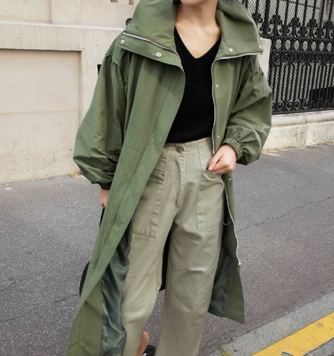 レディース コート アウター 上着 ウィンドブレーカー ロング 長袖 スタンドカラー 大人可愛い シンプル カジュアル メンズライク ボーイッシュ クール エレガント 存在感 ナチュラル シック