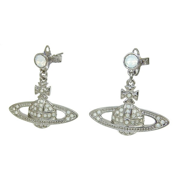 ヴィヴィアンウエストウッド アクセサリー レディース ピアス イヤリング シルバー ホワイト MINI BAS RELIEF DROP EARRINGS 6202002502P494 VIVIENNE