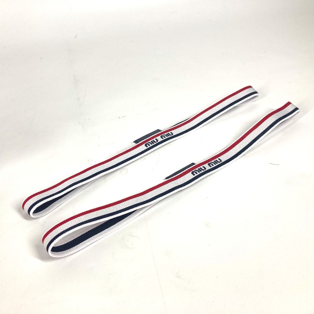 ヘアバンド 5XD051 ロゴ 2個セット トリコロール ヘアアクセサリー ヘッドバンド ポリエステル ホワイト