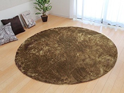 ラグ カーペット 2畳 無地 シャギー調 円形 『ラルジュ』 ベージュ 約185cm丸（ホットカーペット対応） イケヒコ 3958769 【送料無料】