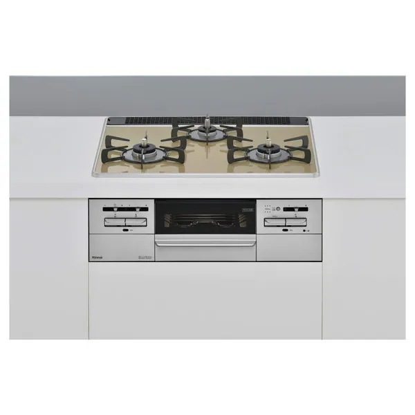 ビルトインガスコンロ 都市ガス用 両側強火力 幅60cm RS31W35P42DGAVW-13A ライトベージュ Mytone
