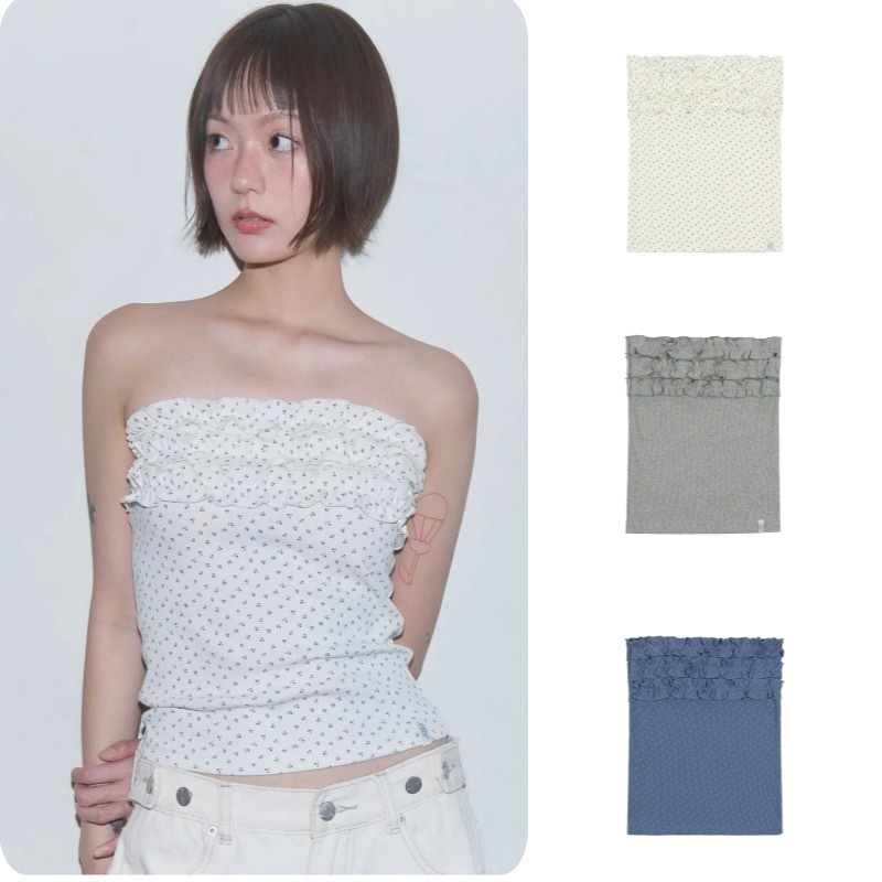 フラワーフリルチューブトップ F25QB131