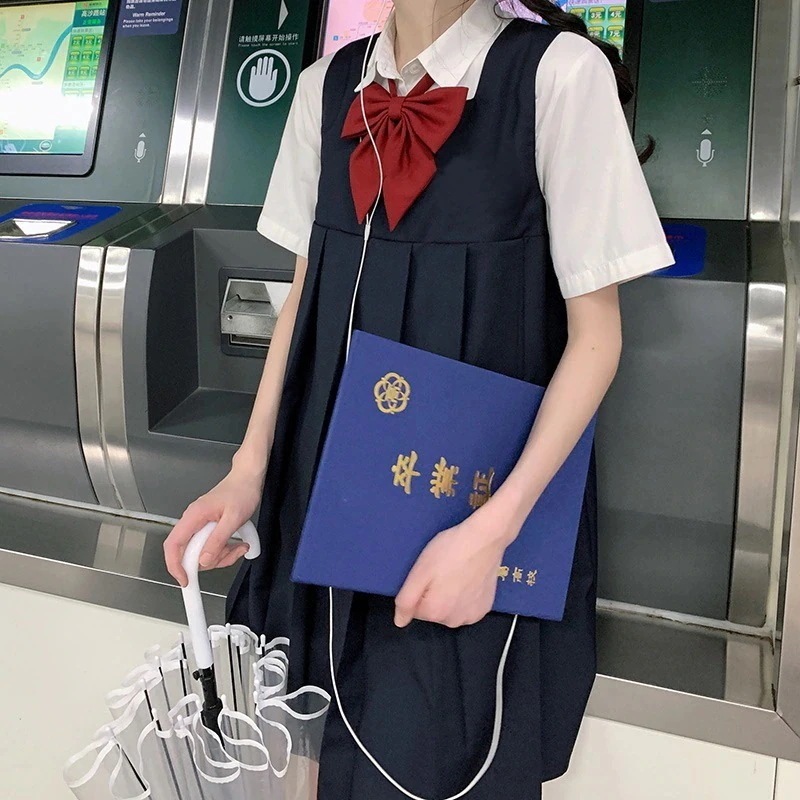 オールインワンセットアップセットアップキッズ 入学式 ブラウスス セット 長袖シャツ 学生服 セットアップセーラー服 サロペットスカート 女子高生 文化祭 学園祭 スクール 制服 四点セットスクー