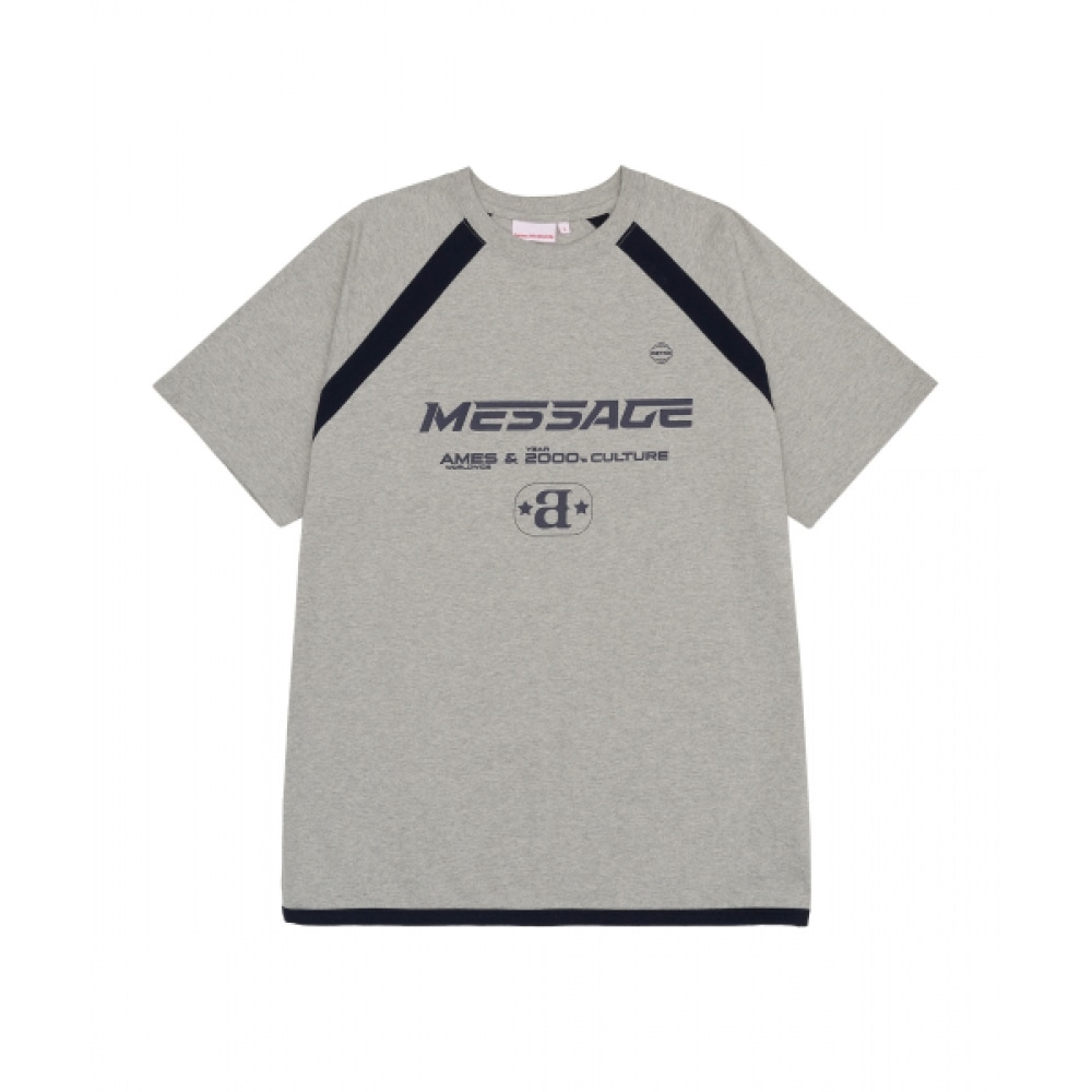 ゲームズ-ワールドワイドメッセージロゴラグランTシャツグレー (AM2EMUT513A)