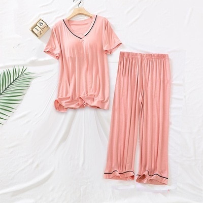 パジャマ&ロングパンツセット レディース 抜け感 部屋着 パジャマ 半袖 春 夏 ナイトウエア リラックス カジュアル 大人カジュアル 大人可愛い お泊まり会 お揃いコーデ カップル 友達 双子 おし