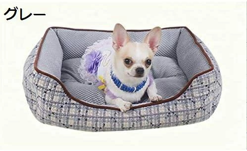 ペットベッド スクエア型 洗える 小中大型犬用 クッション ペット マット ベッド 犬猫兼用 クッション 柔らか ベッド ペットハウス 58*47*15 クッション 耐噛み ペット チェック柄 洗える