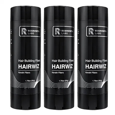 リグロースラボ ヘアウィズ ヘアビルディングファイバー (ダークブラウン) 50g 3本　Regrowth Labs　海外発送　日時指定不可　ヤマト国際便発送