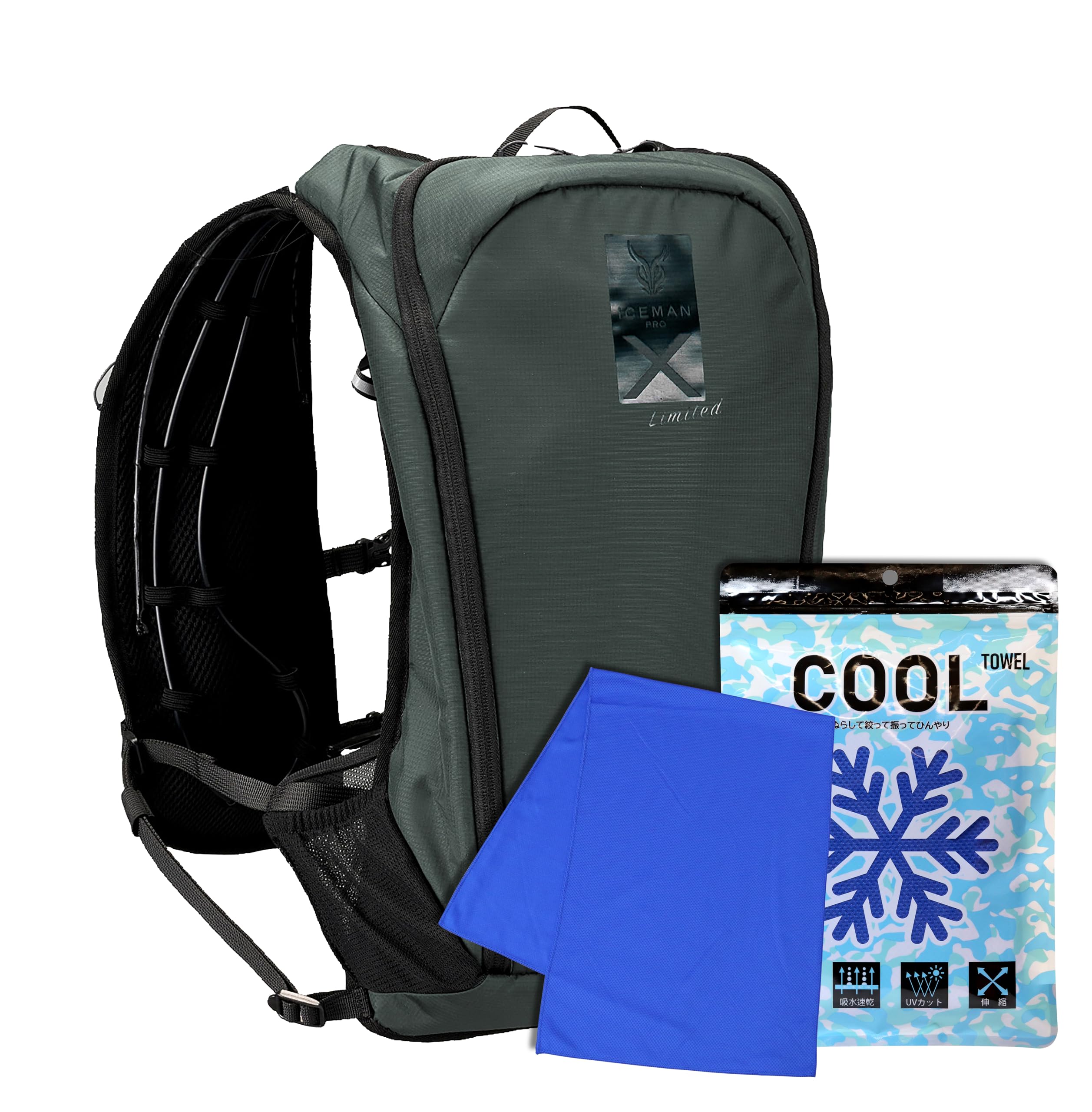 山真製鋸 Y sGOD アイスマンPROX 冷感クールフェイスタオルセット アーミーグリーン ICMPX-975186