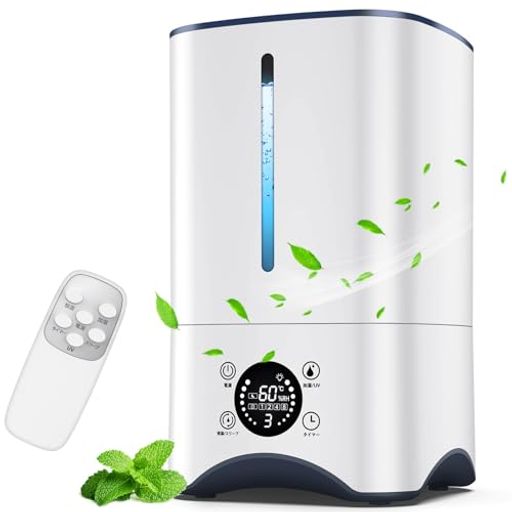 LOFAMY 加湿器 大容量 5L 超音波式 【2024年最新型 UV除菌ライト 45%-90%湿度設定】加湿器. 上から給水 加湿器 アロマ対応 300ML/H加湿量 UVライト 節電対策 省エネ
