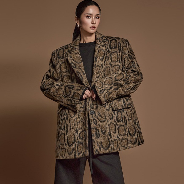 J2096 レオパード キルティング ジャケット