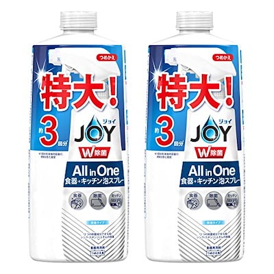 他サイト： ジョイ 【まとめ買い】 W除菌 オールインワン 泡スプレー 食器用洗剤 微香 詰め替え 3回分 630mL × 2個の商品画像