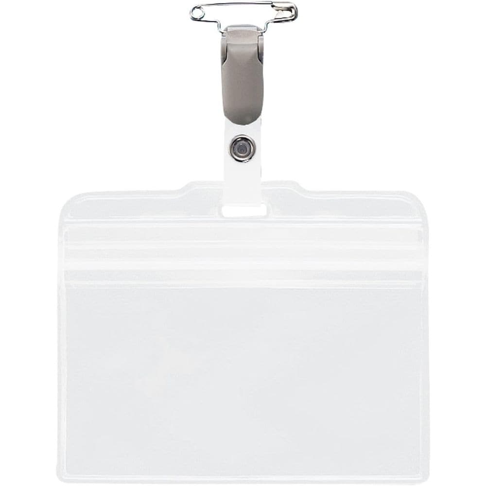 （まとめ買い）ライオン事務器 チャック式名札 ソフト 横型 10個入 N77K-10P 290-43 [x3]