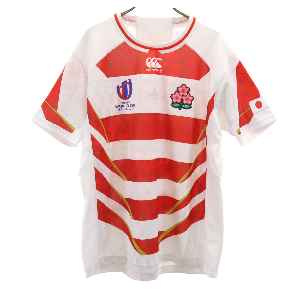 日本代表ワールドカップ2023 ラグビー 半袖 ユニフォーム L ホワイト メンズ 古着