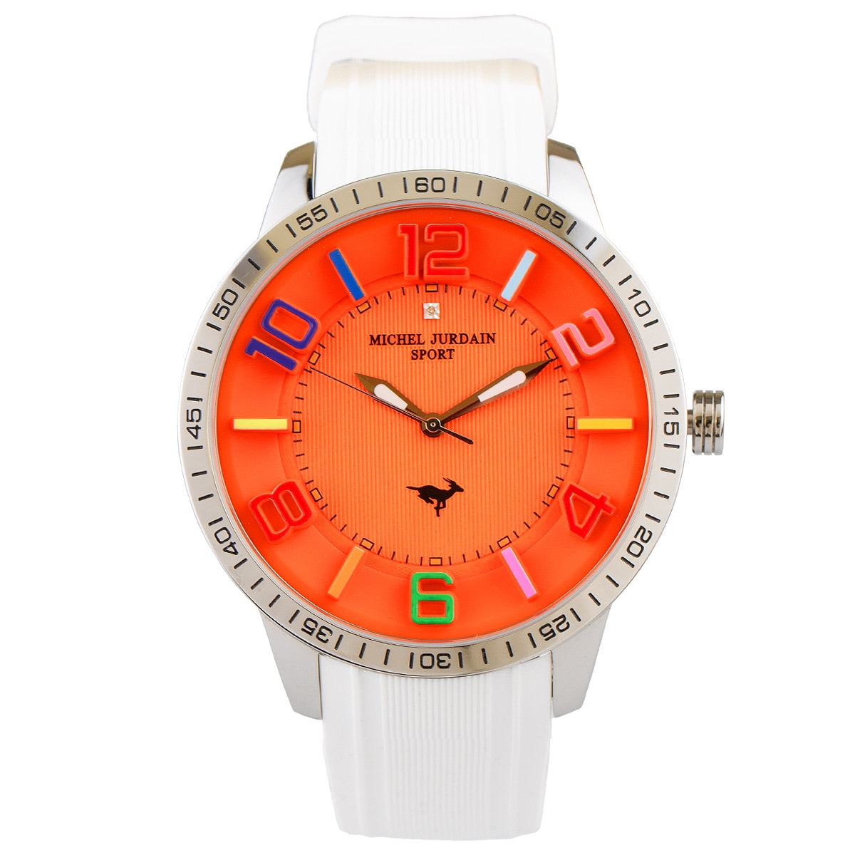 ミッシェルジョルダン 時計 レディース 腕時計 オレンジ ラウンド スポーティ 大人 上品 MJ-7700-9 誕生日 プレゼント