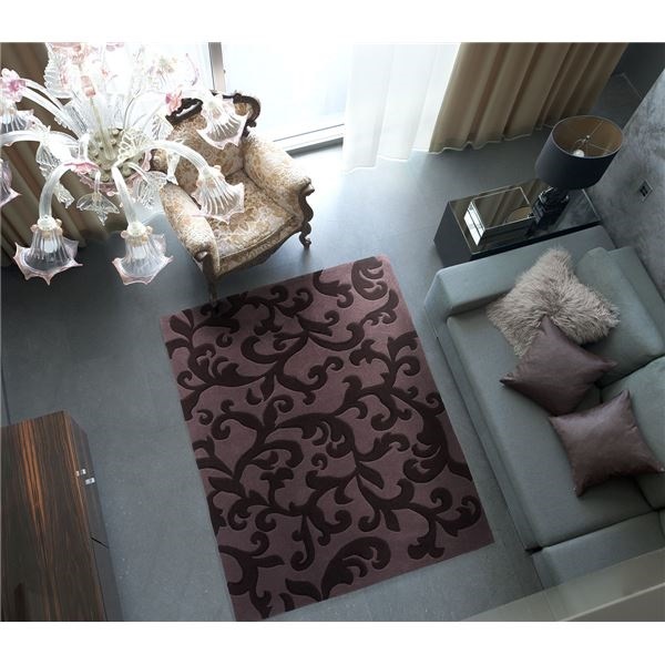 【限定販売】 RUG KARAKUSA ラグマット/絨毯 140cm200cm NEXTHOME 長方形 パープル ラグマット