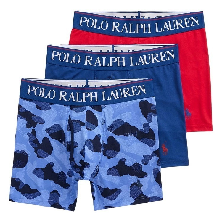 4D COOLING MICROFIBER ボクサーブリーフ 3PK [ブラシストロークカモ/ハリソンブルー/ポロスポーツレッド]【LBBBP3-FHA8】