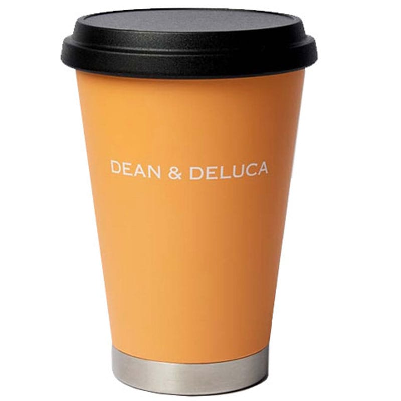 サーモタンブラーアプリコットオレンジ 350mlコーヒー マグカップ ホーロー ディーン＆デルーカ クッキング 料理 キッチン アウトドア 赤 レッド コーヒータイム インスタ映え ロゴ ブランド ク