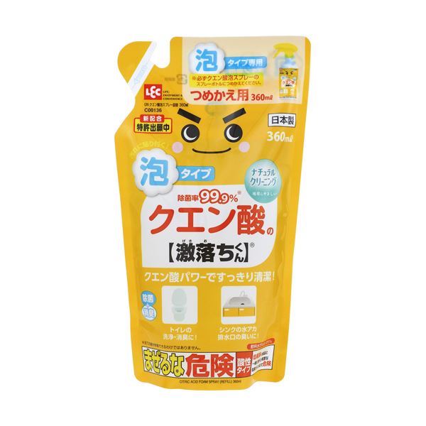 （まとめ）レック クエン酸泡スプレー 詰替360ml C00136 1パック[x20セット]
