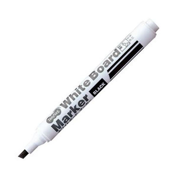 （まとめ）TANOSEE ホワイトボードマーカー中字 角芯 黒 1セット（12本）[x20セット]プレゼンテーション用品