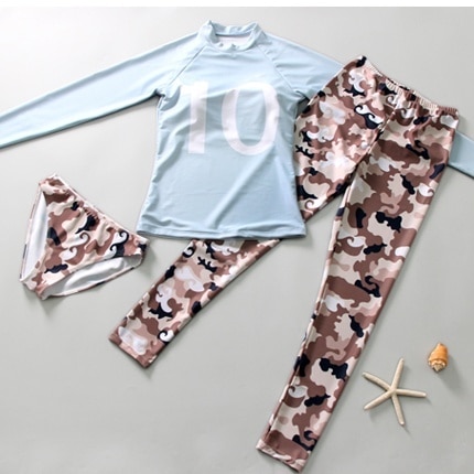 3点セット スイムウエア 水着 トップス 長袖 プルオーバー ラウンドネック ロングパンツ パッド付き 可愛い かわいい 大人可愛い シンプル カジュアル 大人 おしゃれ お洒落 大人女子 こなれ感