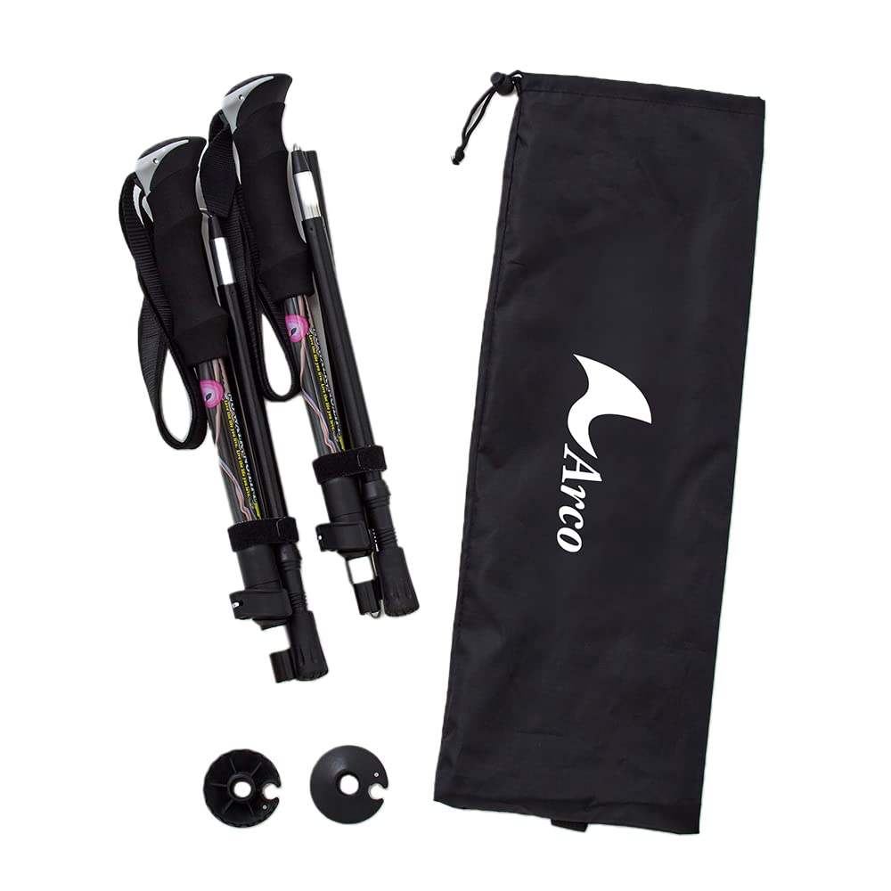 アイメディア ウォーキングポール 2本セット コンパクト 軽量 トレッキングポール 登山ストック 杖 ポール