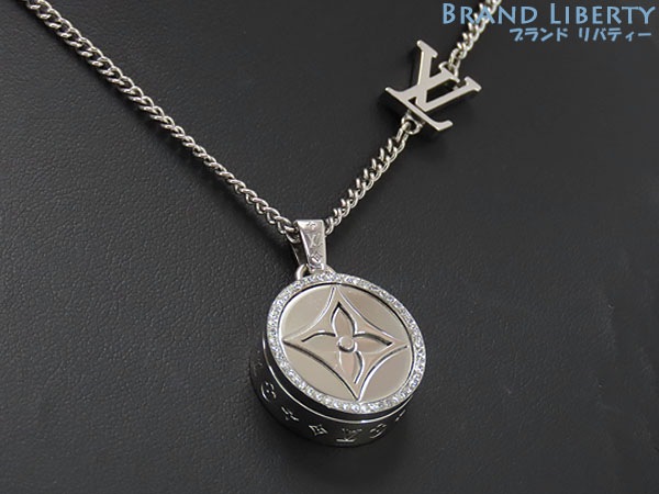 レア美品ルイヴィトンペンダントツイステッドフラワーネックレスシルバーラインストーンM00916 44,820円