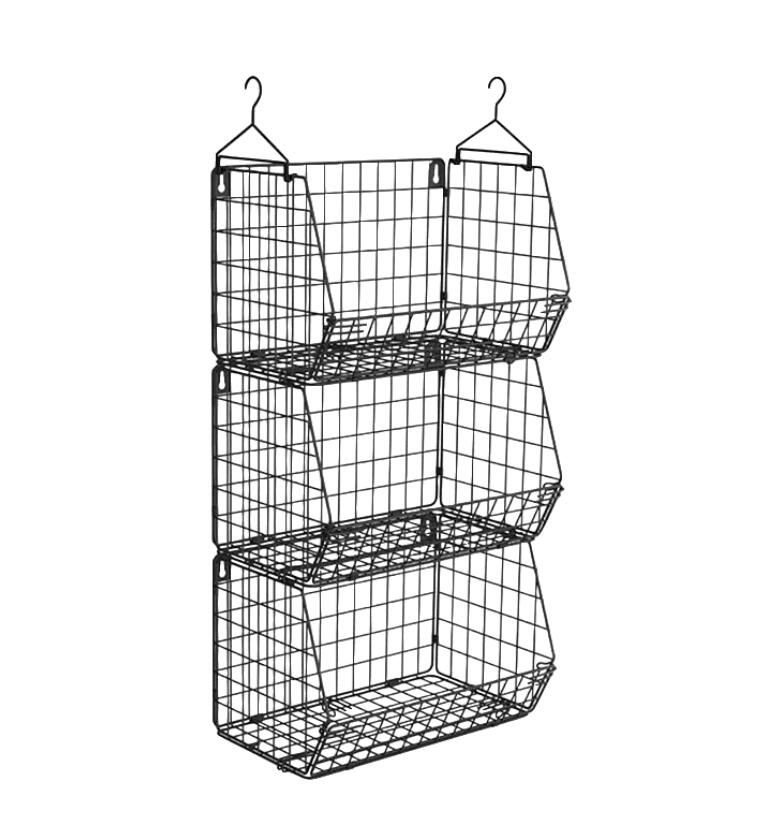 吊り下げ棚 3個セット クローゼット収納 折り畳み式『2025年改良』衣類ラック 複数連結 吊り棚 吊り下げラック 戸棚下ラック 大容量 ワイヤーバスケット キッチン収納 ラック キッチン用 バスルー