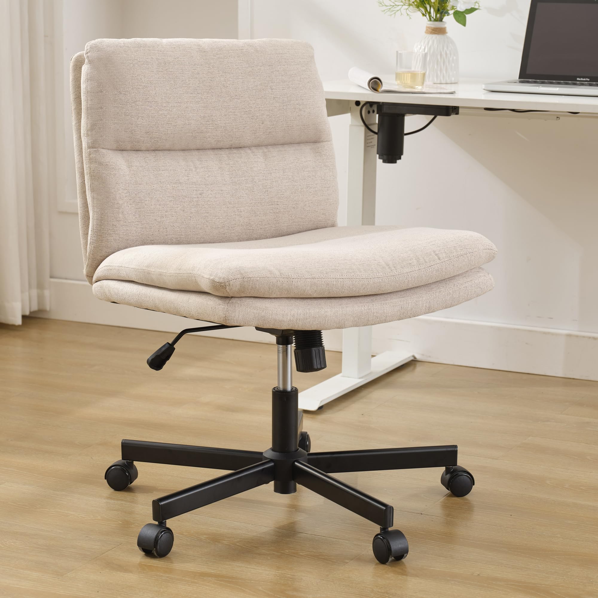 デスクチェア あぐら ソファチェア オフィス 座面広い キャスター付き 肘掛けなし パソコンチェア 椅子 ワイド ホーム オフィス コンパクト デスクチェア 昇降機能付き 回転 フ 85021