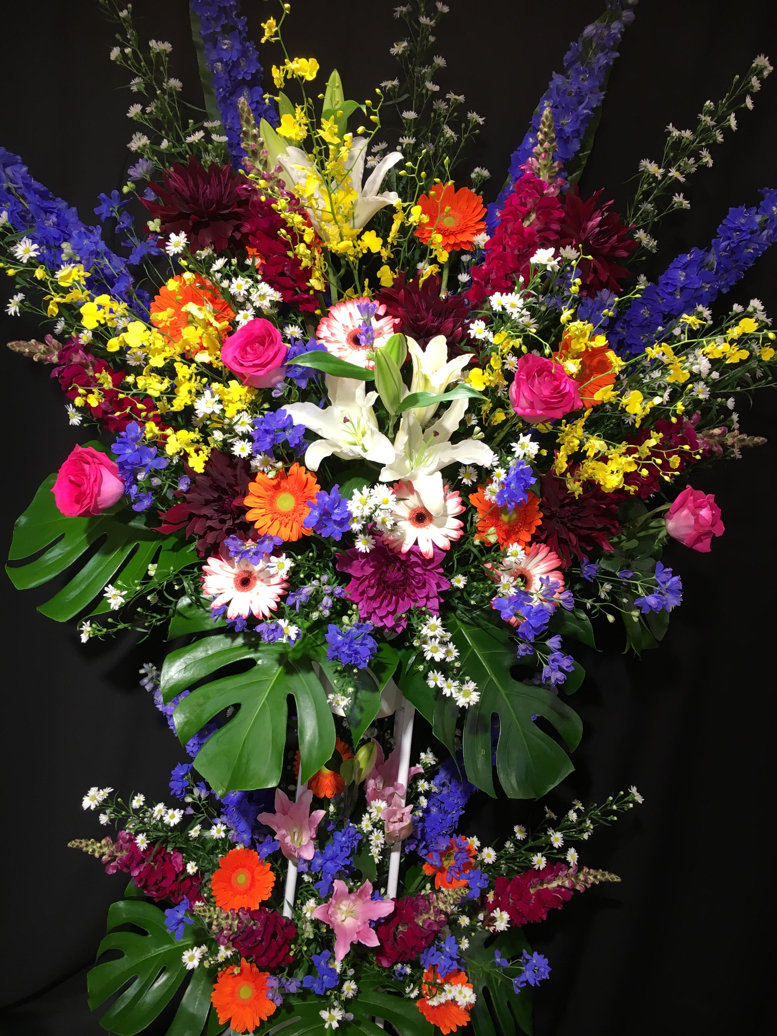 商品ID 4287 スタンド花　青ポイント　2段