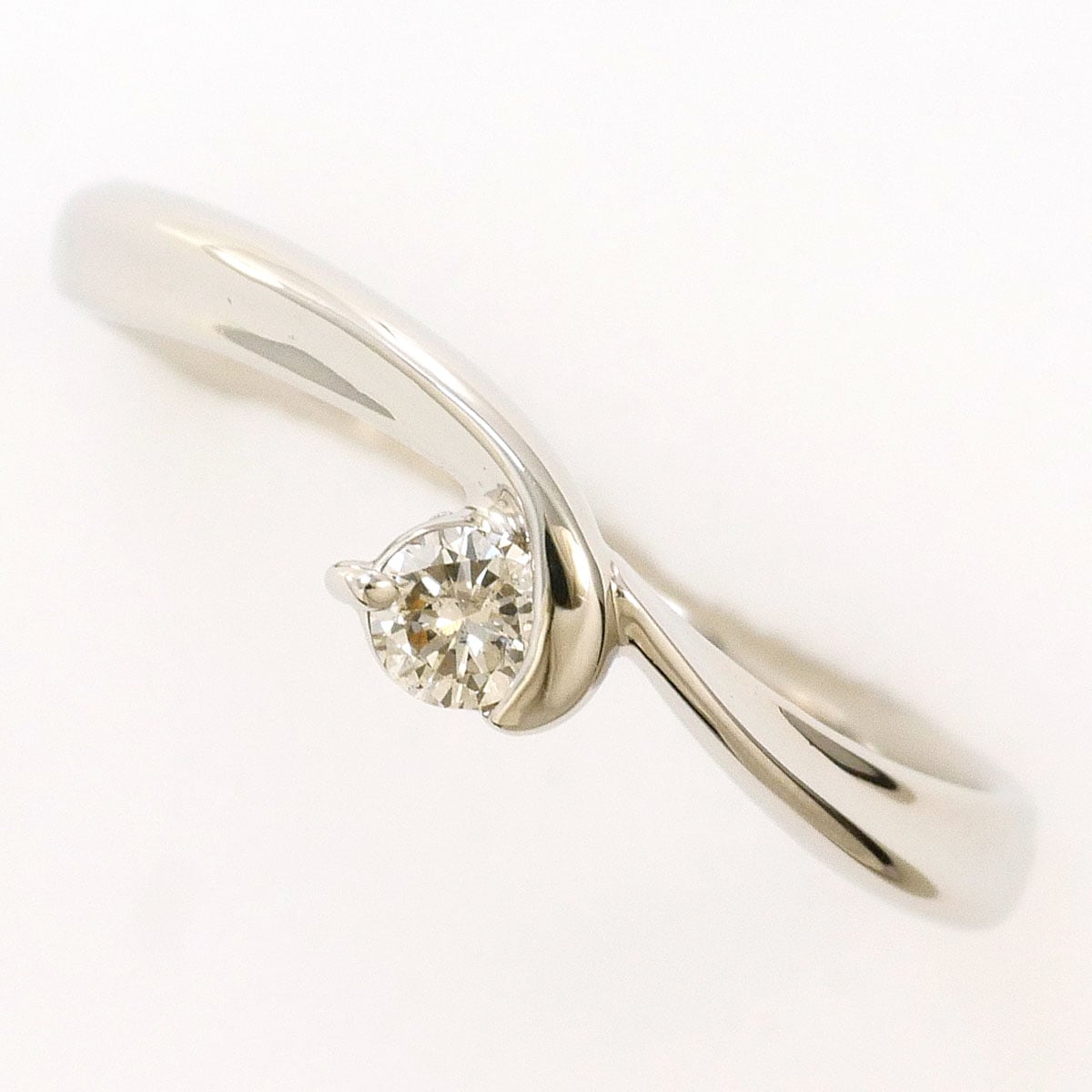 PT900 プラチナ リング・指輪 11.5号 ダイヤモンド 0.10ct 総重量約2.8g 中古