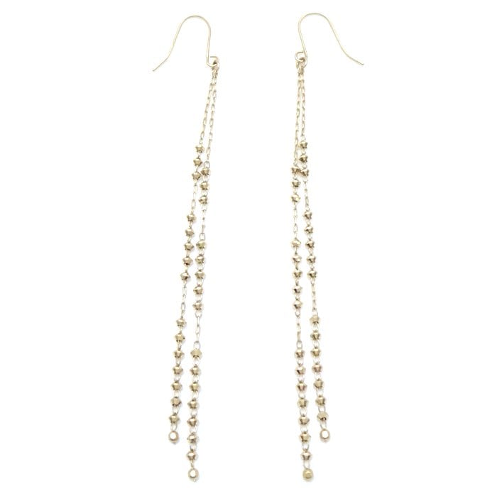 ロング ピアス フリンジモチーフ K18YG イエローゴールド/28104【中古】