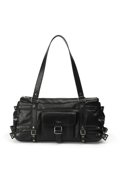 【DEINET】 BELTED POCKET SHOULDER BAG IN BLACK ショルダーバッグ 正規品