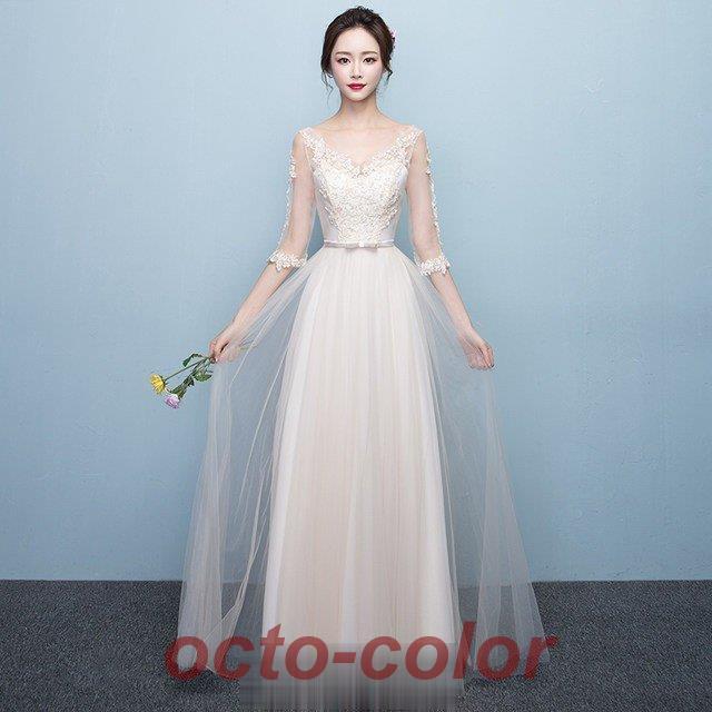 ロングドレス 透け感 パーティードレス 結婚式 Vネック 演奏会 発表会 誕生日 カクテルドレス お呼ばれ 二次会 イブニングドレス