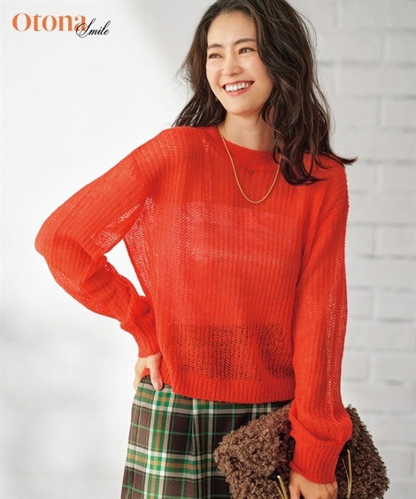 ニット モヘヤタッチシアーニットプルオーバー OtonaSMILE