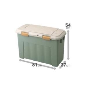 収納ケース 収納ボックス 約幅81cm スリム 107L グリーングレー 4個セット ふた付き ストレージボックス ベランダストッカー