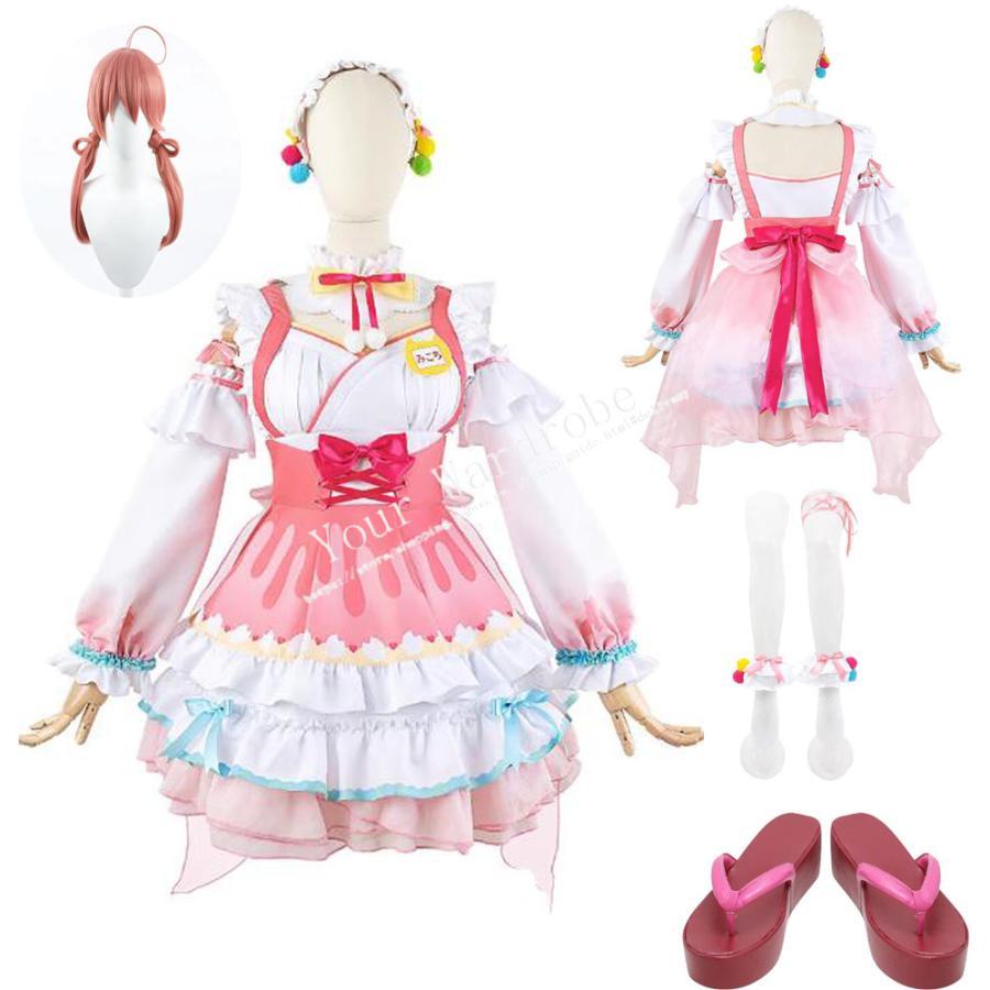 バーチャルYouTuber VTuber Hololive さくらみこ 桜巫女 コスプレ衣装 cosplayコスチューム ウィッグ 靴 変装 舞台 仮装 祭り