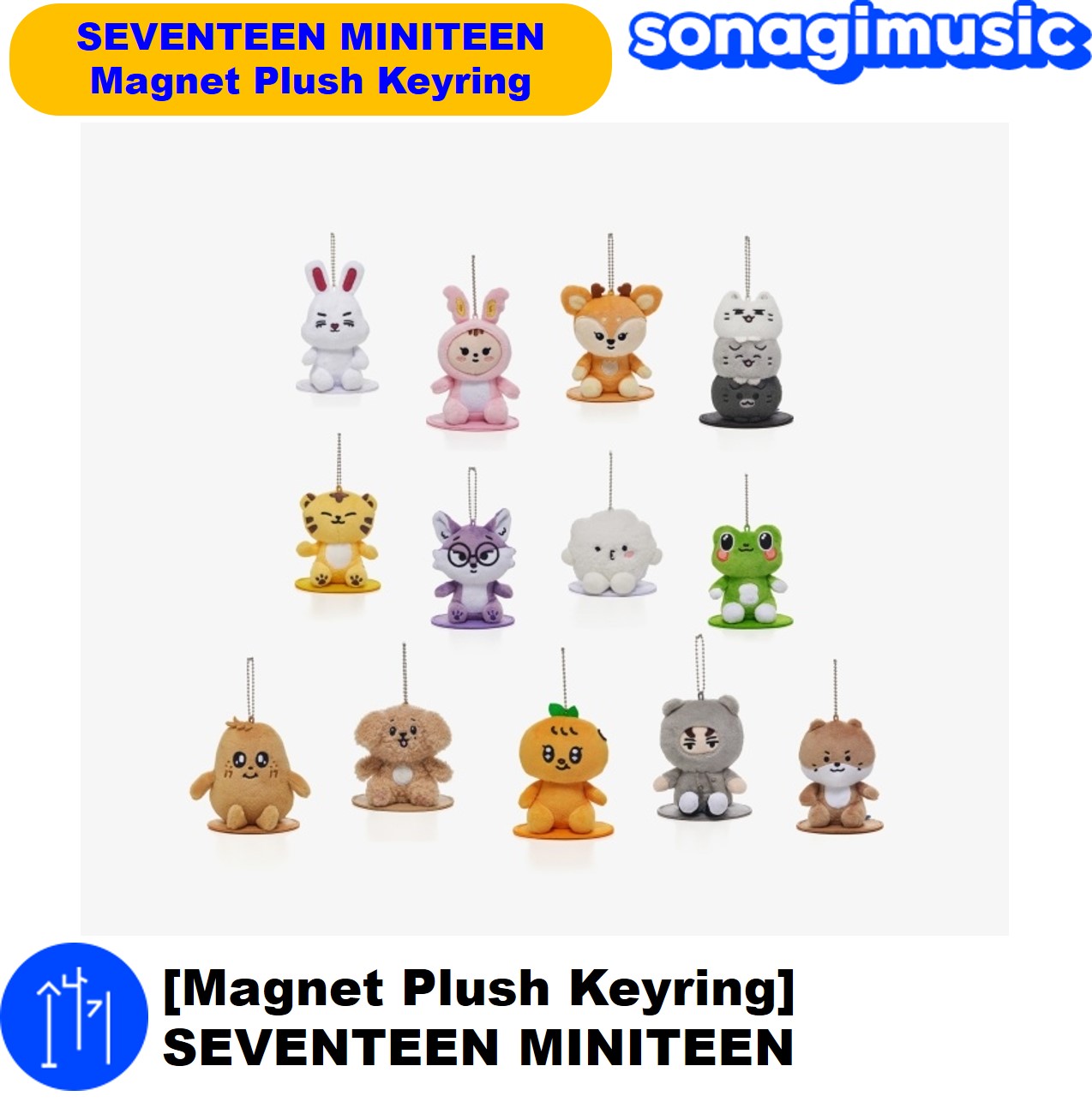 [公式] [Magnet Plush Keyring] SEVENTEEN MINITEEN セブンティーングッズ 公式