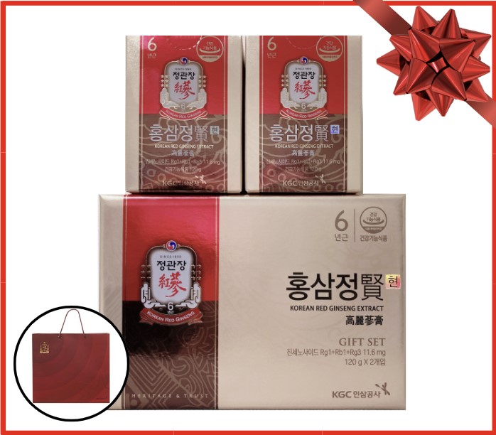[韓国商品館] (Gift set) 紅參精 賢 120gx2 + ショッピングバッグ 贈呈 +追加プレゼント,おちゅうげん