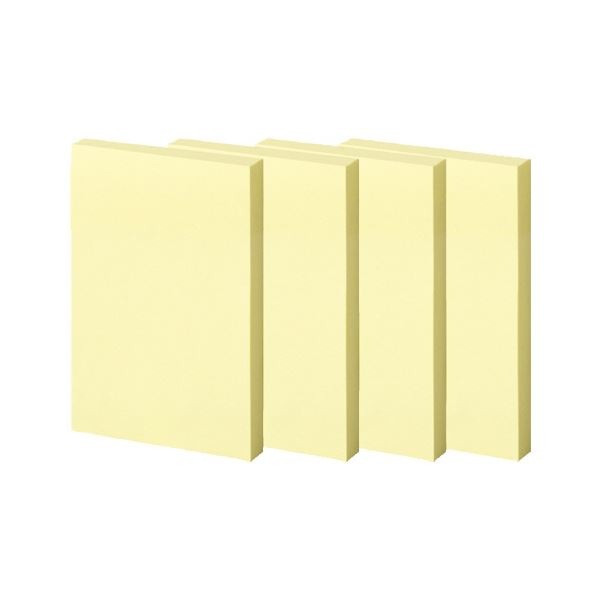 （まとめ） TANOSEE強粘着ふせん 75x50mm パステルカラー/イエロー 1パック（10冊） [x3セット]