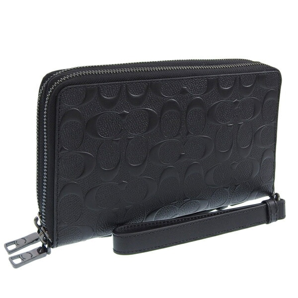 コーチ バッグ メンズ セカンドバッグ オーガナイザー アウトレット レザー ブラック 67637QBBK COACH