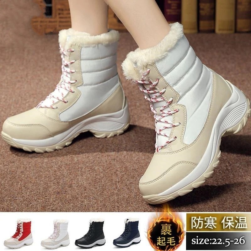 超人気ムートンブーツレディースショートブーツスノーブーツ裏起毛配色切替ハイカットシューズカジュアル防寒撥水通勤通学おしゃれ