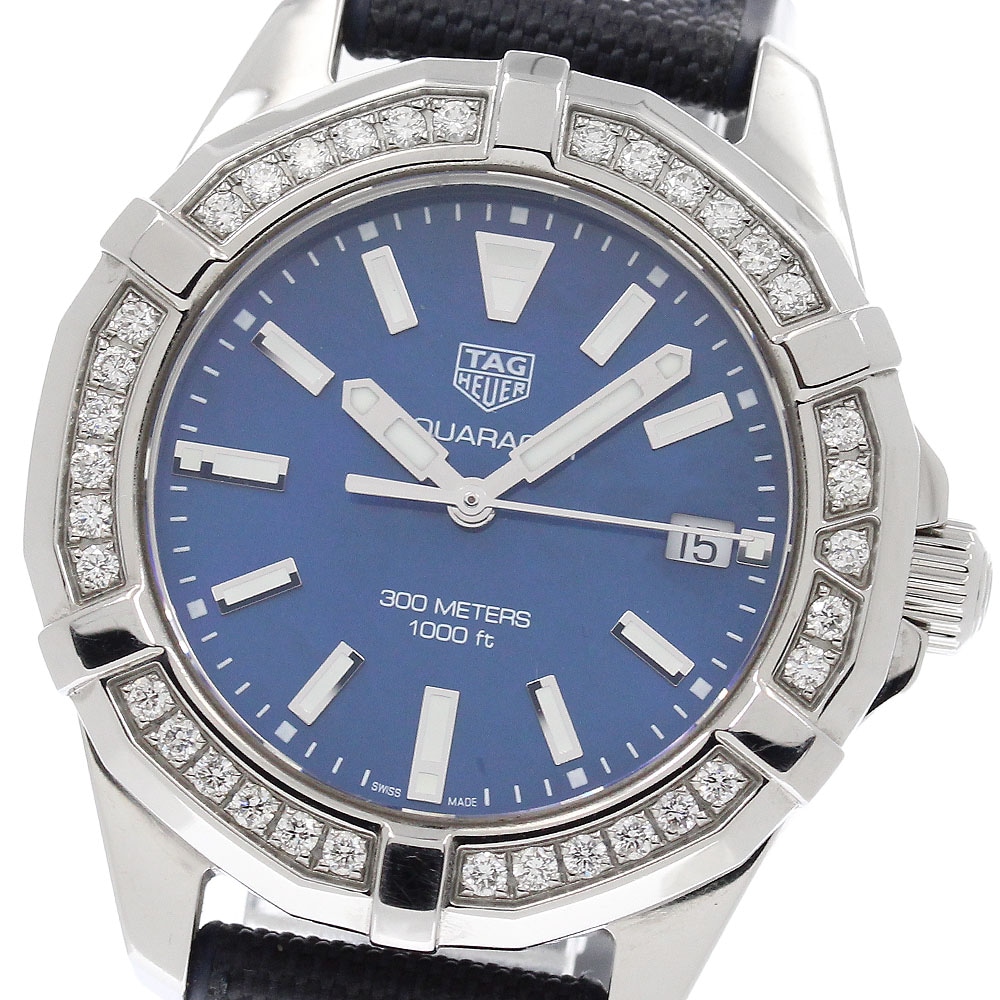 タグホイヤー TAG HEUER WAY131N-0 アクアレーサー デイト ダイヤベゼル クォーツ レディース 良品 箱・保証書付き_960530【中古】