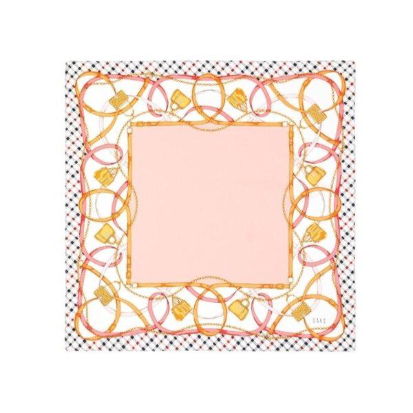 AK水原店 ピンク チェーン パターン スクエア シルクスカーフ DCSC4F142