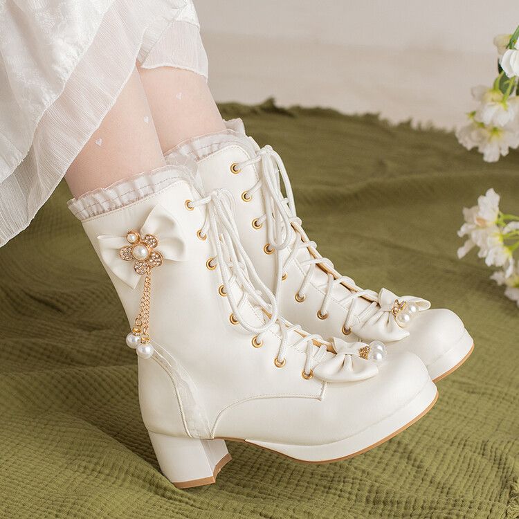 秋冬ロリータ少女ロリータ学生ショーハイトップに一番人気のレディースショートブーツ 6,055円