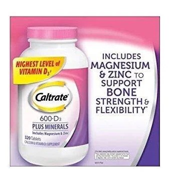 Caltrate 600mg + D3 with Minerals, 320 Count