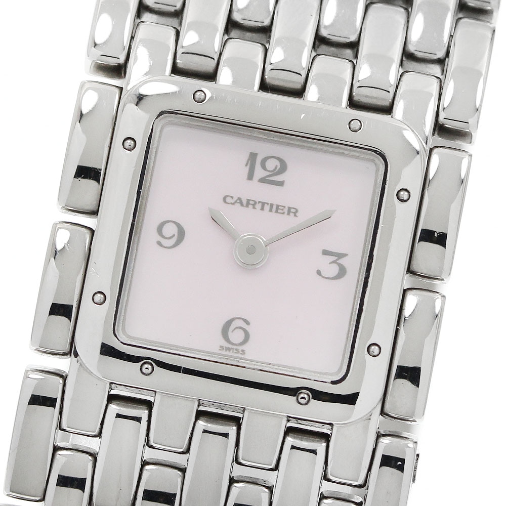 カルティエ CARTIER W61003T9 パンテール リュバン ピンクシェル文字盤 クォーツ レディース _946652【中古】